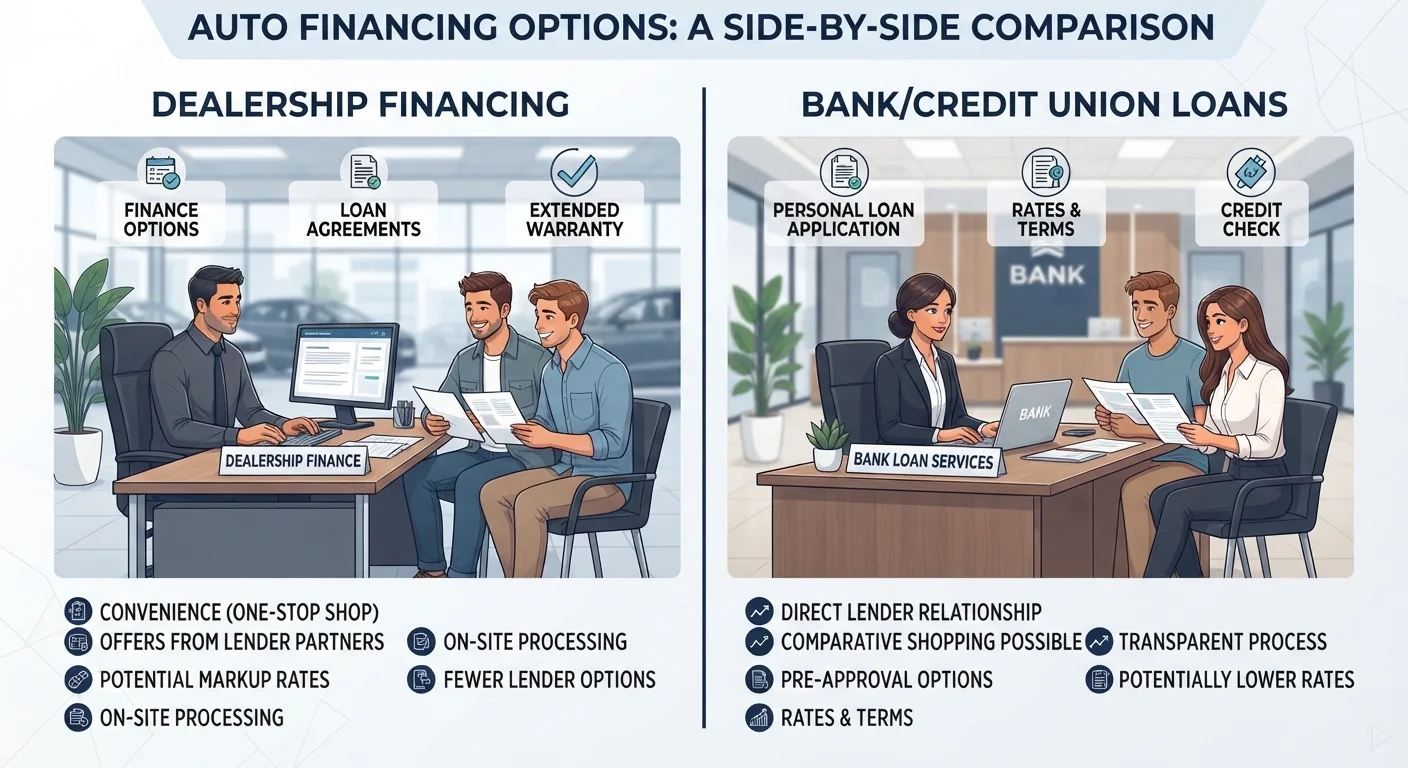 Financing a Car Through a Dealer vs. Your Own Bank
