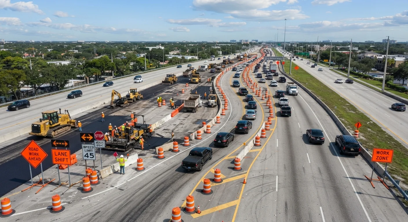 Moving Through a Construction Zone Safely When Traffic Patterns Keep Shifting